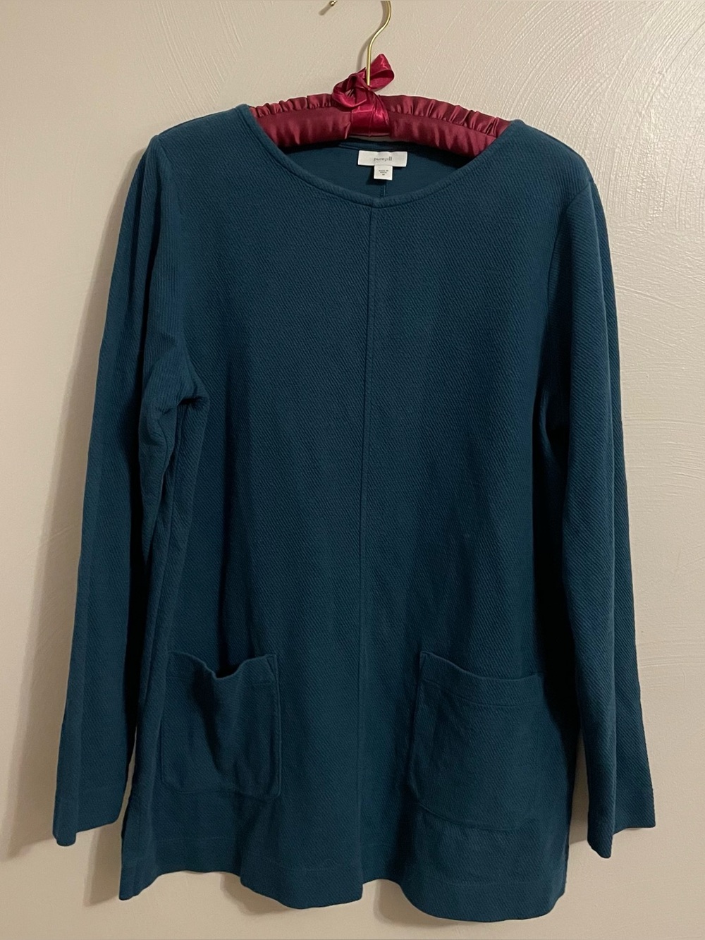J.Jill Sweater With Front Pocktes Women’s size Medium Dark Teal Color